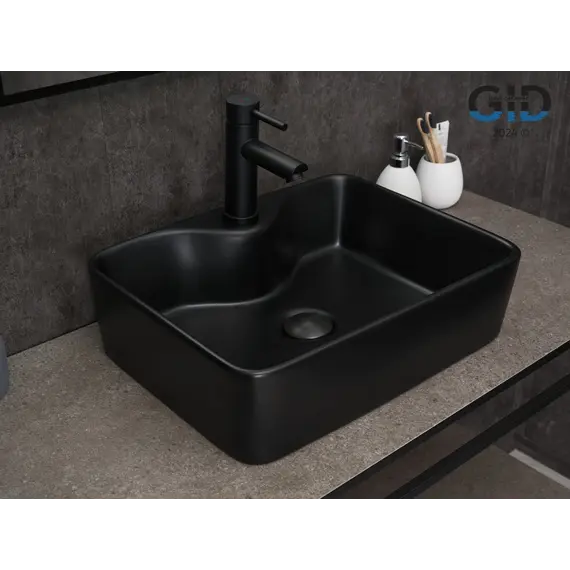 Накладная черная матовая раковина для ванной Gid Bm9091
