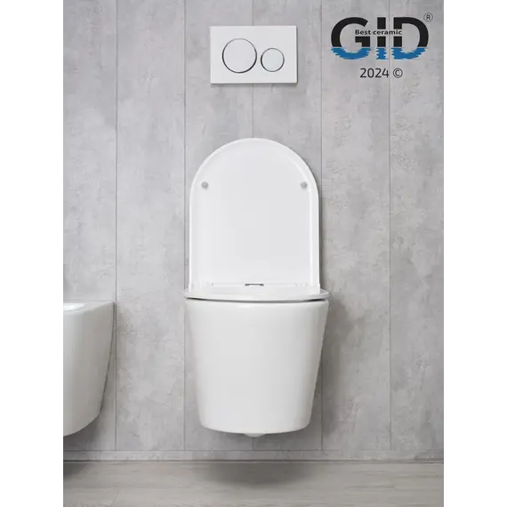 Безободковый подвесной унитаз микролифт дюропласт Gid Tr2130