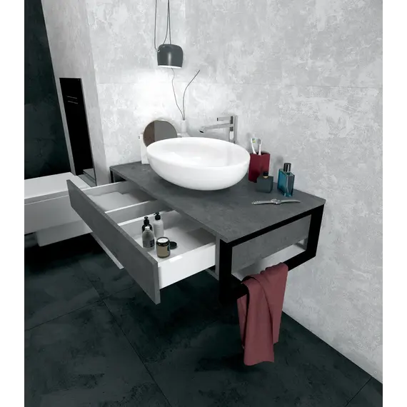 Тумба подвесная 1Marka GRUNGE LOFT бетон темный