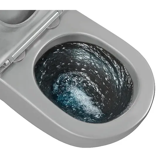 Безободковый подвесной унитаз серый матовый микролифт дюропласт Торнадо Gid Tr2122TF-Lgm