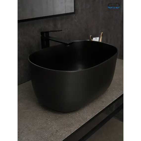 Накладная черная раковина для ванной Gid N9302bg