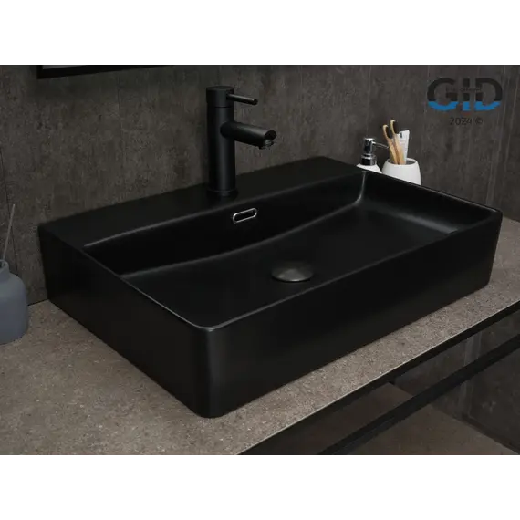 Накладная черная матовая раковина для ванной Gid Bm9256