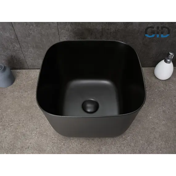 Накладная черная матовая раковина для ванной Gid N9301bg