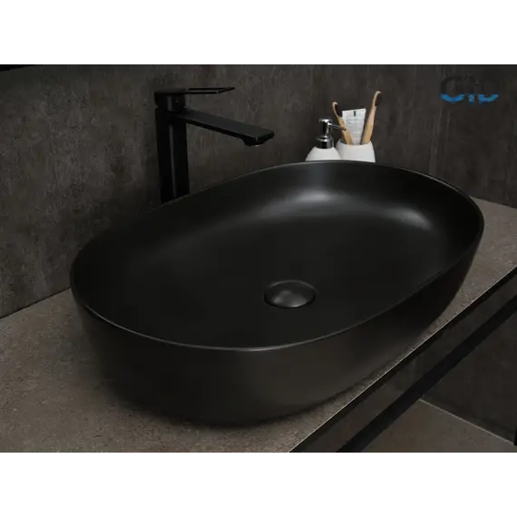 Накладная черная матовая раковина для ванной Gid Bm1348