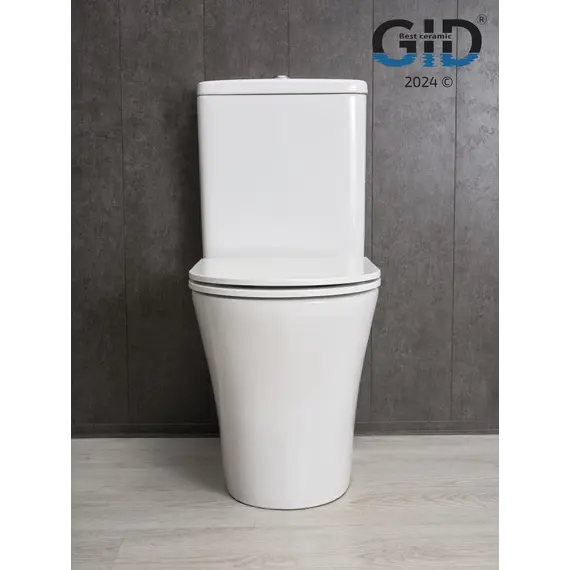 Напольный унитаз белый безободковый микролифт дюропласт Gid Tn2124