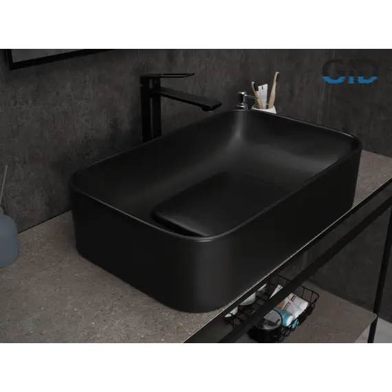 Накладная черная матовая раковина для ванной Gid Bm9598