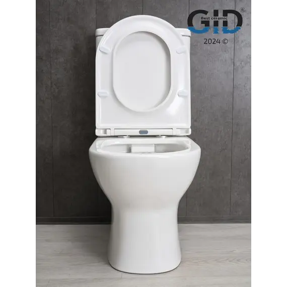 Напольный унитаз белый безободковый микролифт дюропласт Gid Tn2123