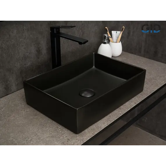 Накладная черная матовая раковина для ванной Gid Bm1204