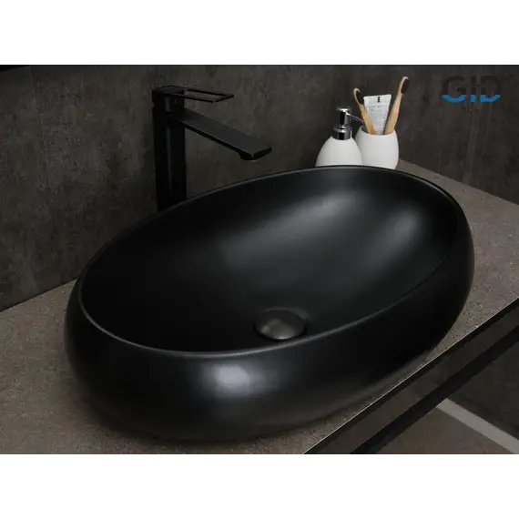 Накладная черная матовая раковина для ванной Gid Bm9030a
