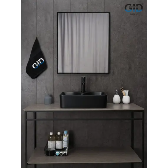Накладная черная матовая раковина для ванной Gid Bm9091