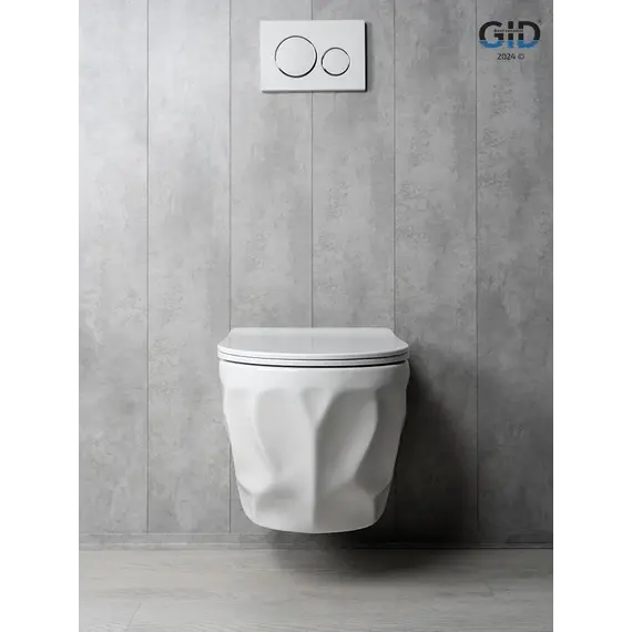 Безободковый подвесной унитаз белый микролифт дюропласт Торнадо Gid Tr2196TFX