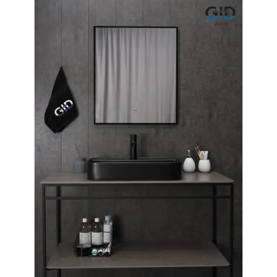Накладная черная матовая раковина для ванной Gid Bm9660