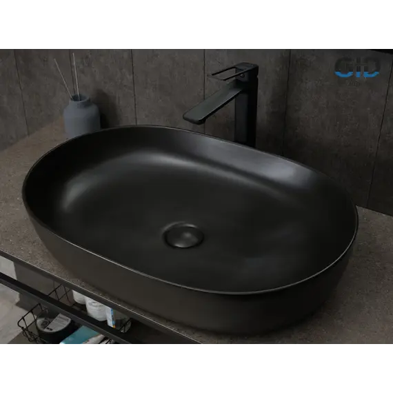 Накладная черная матовая раковина для ванной Gid Bm1348
