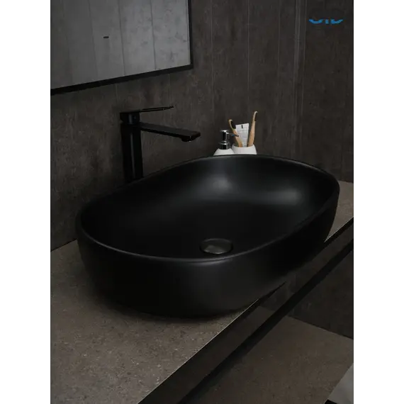 Накладная черная матовая раковина для ванной Gid Bm9026a