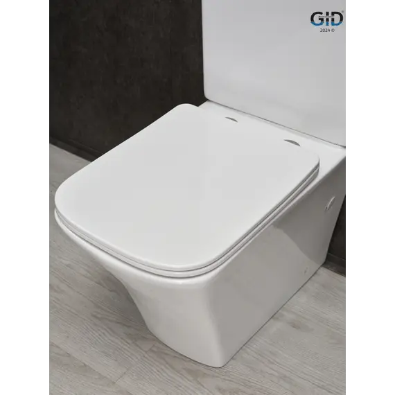 Напольный унитаз белый безободковый микролифт дюропласт Gid Tn2184 (+GEBERIT)