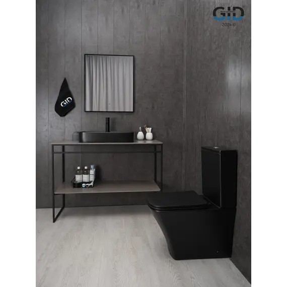 Накладная черная матовая раковина для ванной Gid Bm9660