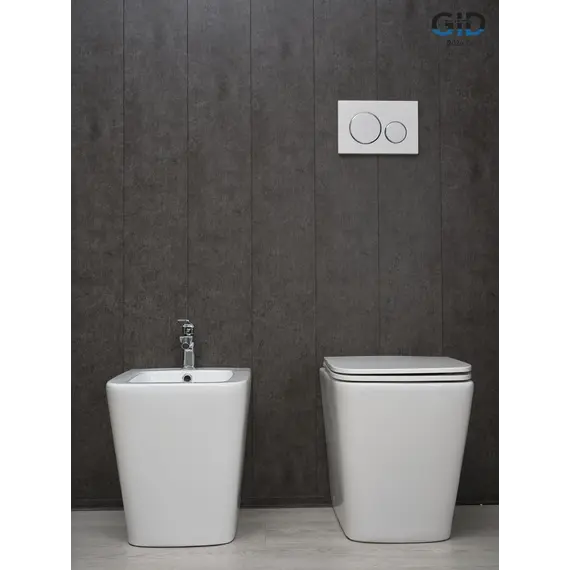 Приставной безободковый унитаз микролифт дюропласт Gid TRS-264