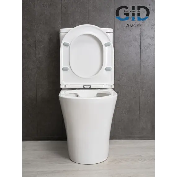 Напольный унитаз белый безободковый микролифт дюропласт Gid Tn2124