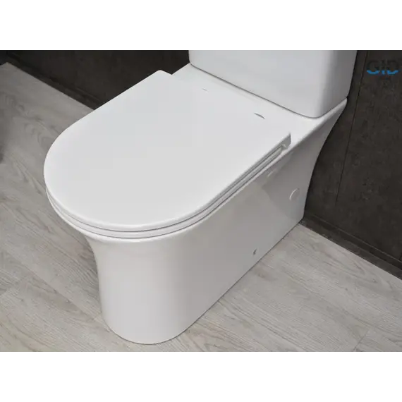Напольный унитаз белый безободковый микролифт дюропласт Gid Tn2126