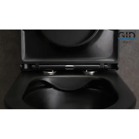 Напольный унитаз черный матовый безободковый микролифт дюропласт Gid Tn2189Bm (+GEBERIT)