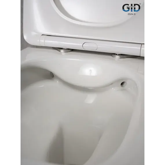 Безободковый подвесной унитаз микролифт дюропласт Gid Tr2140