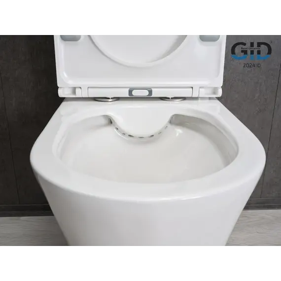 Напольный унитаз белый безободковый микролифт дюропласт Gid Tn2124