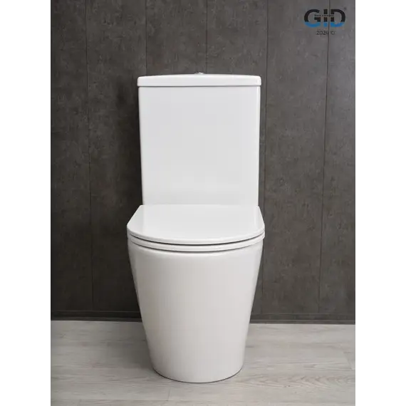 Напольный унитаз белый безободковый микролифт дюропласт Gid Tn2189 (+GEBERIT)
