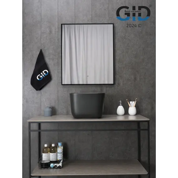 Накладная черная матовая раковина для ванной Gid N9301bg