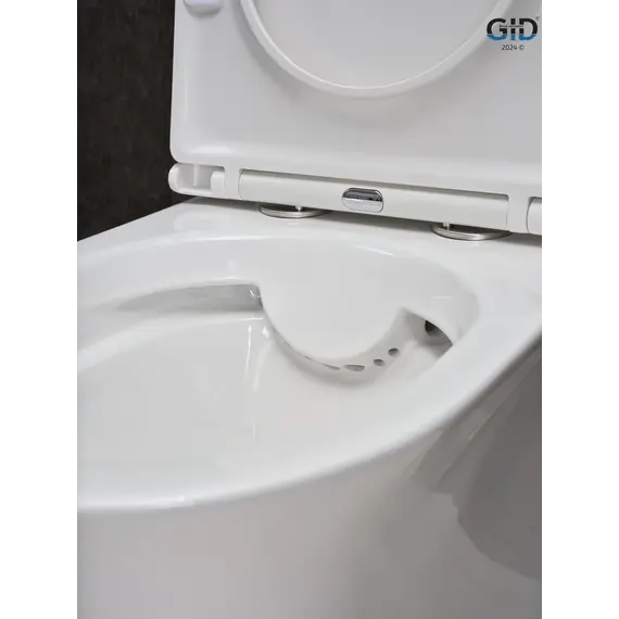 Напольный унитаз белый безободковый микролифт дюропласт Gid Tn2126