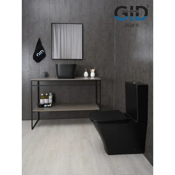 Накладная черная матовая раковина для ванной Gid N9301bg