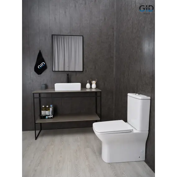 Напольный унитаз белый безободковый микролифт дюропласт Gid Tn2125