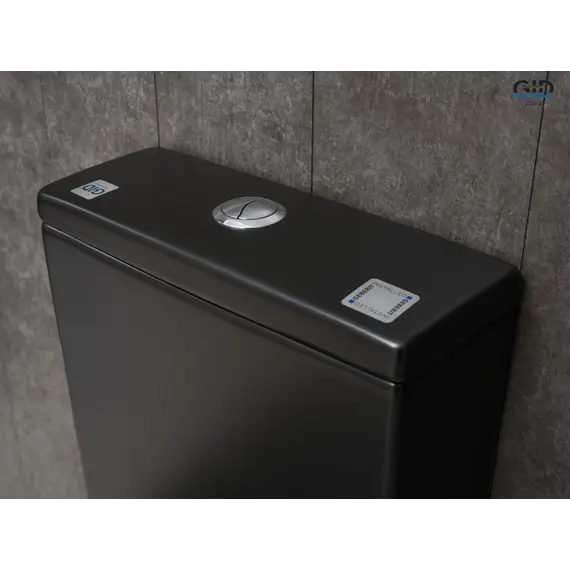 Напольный унитаз черный матовый безободковый микролифт дюропласт Gid Tn2188Bm (+GEBERIT)