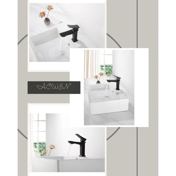 Смеситель для раковины ACWEN PE-11100MB черный матовый