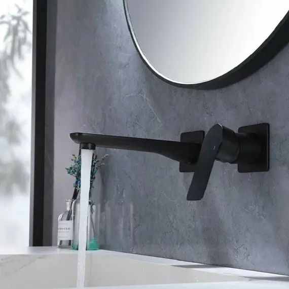 Смеситель для раковины скрытого монтажа ACWEN 6616B  черный матовый