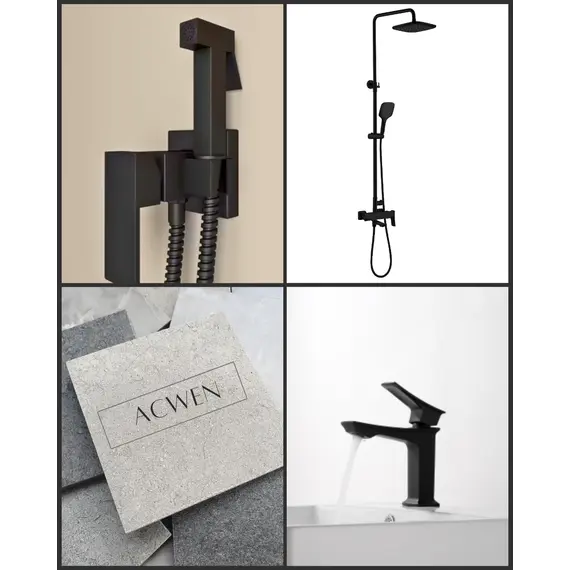 Душевая стойка ACWEN  17100MB  черный матовый