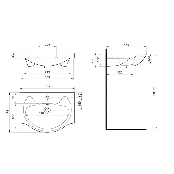 Раковина SANTEK Байкал 65/75