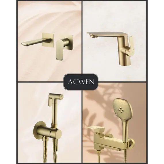 Смеситель для раковины скрытого монтажа ACWEN 6614C матовое золото