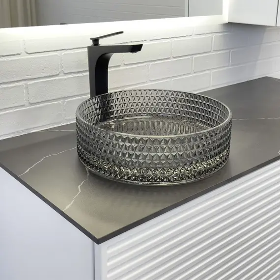 Тумба-умывальник Comforty Геленджик 120 белый матовый со столешницей мрамор Калакатта Блэк c раковиной Comforty