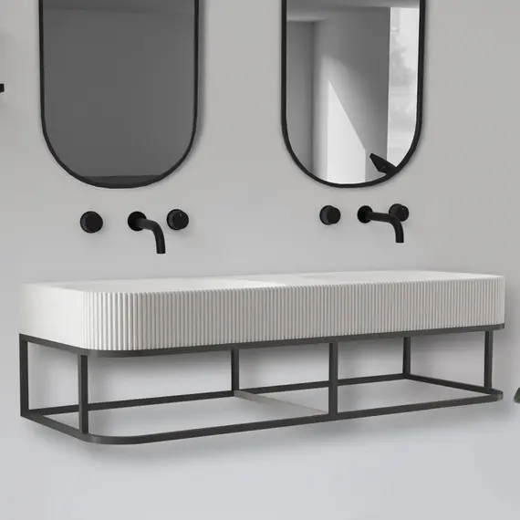 Консоль с раковиной ABBER Stein AS2646 подвесная, белая матовая