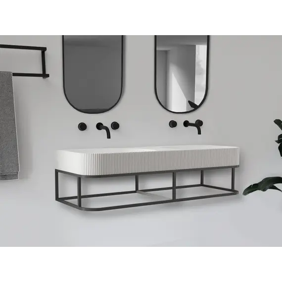 Консоль с раковиной ABBER Stein AS2646 подвесная, белая матовая