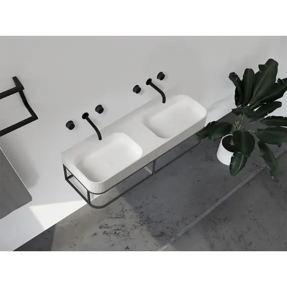 Консоль с раковиной ABBER Stein AS2646 подвесная, белая матовая