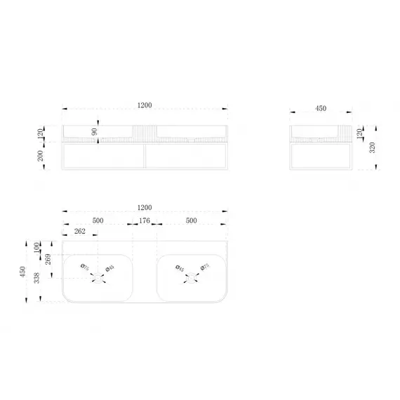 Консоль с раковиной ABBER Stein AS2646 подвесная, белая матовая