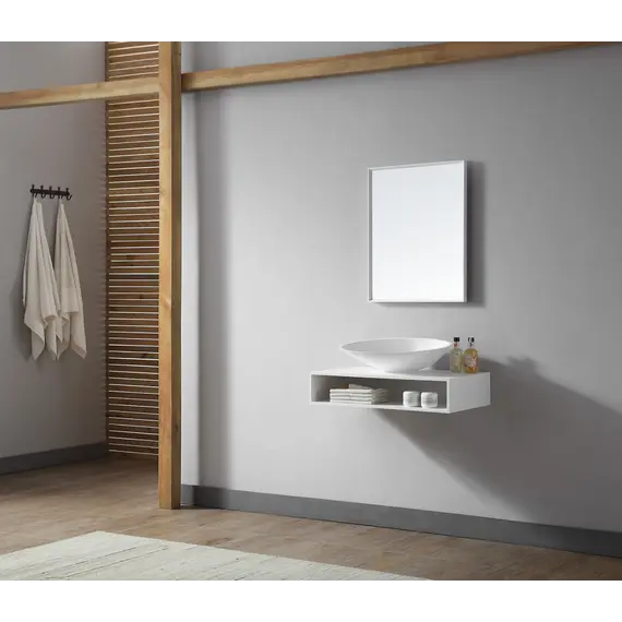 Тумба под раковину ABBER Stein AS1612 подвесная, белая матовая