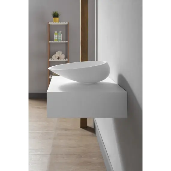 Тумба под раковину ABBER Stein AS1612 подвесная, белая матовая