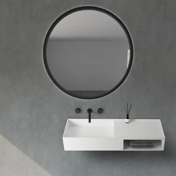 Тумба с раковиной ABBER Stein AS2649 подвесная, белая матовая