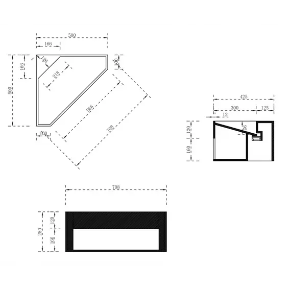 Тумба с раковиной ABBER Stein AS2653 подвесная, угловая, белая матовая