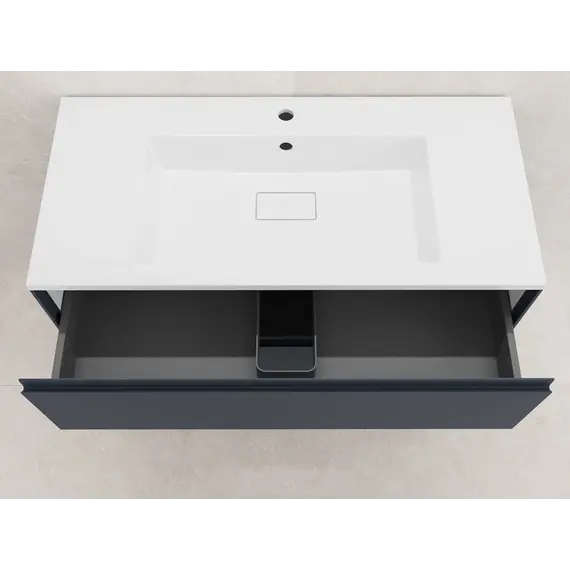 Тумба подвесная Style line "ЛИМА эмаль, с раковиной  LINE, 2 ящ., PLUS, графит