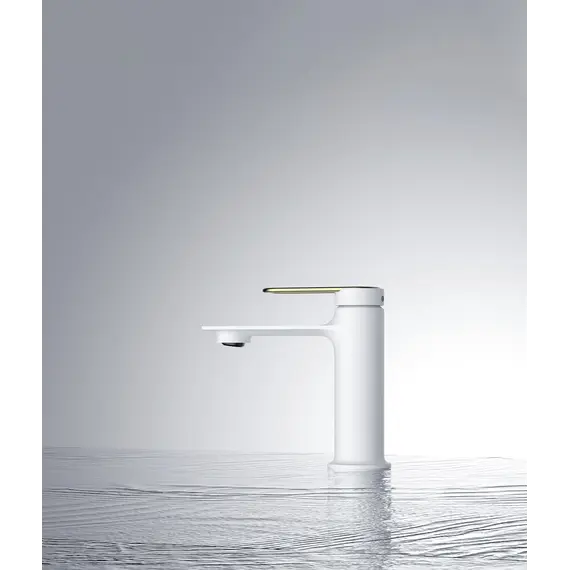 Смеситель для раковины ACWEN JL-11111MW белый/золото