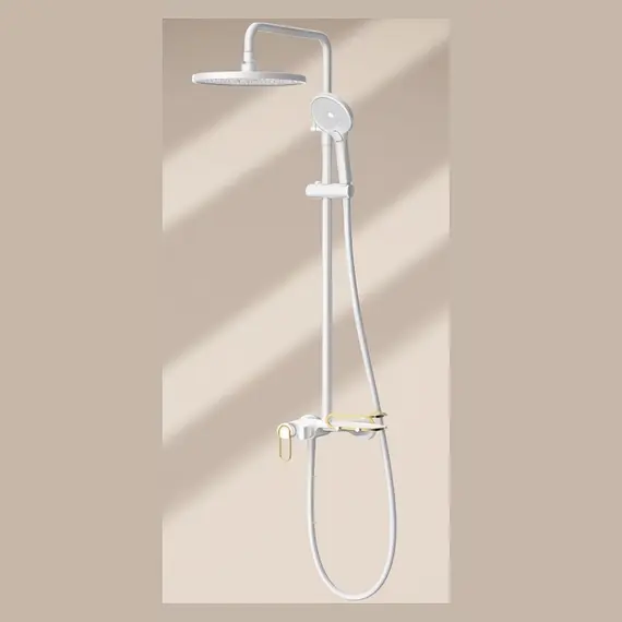 Душевая стойка ACWEN 17111MW белый/золото