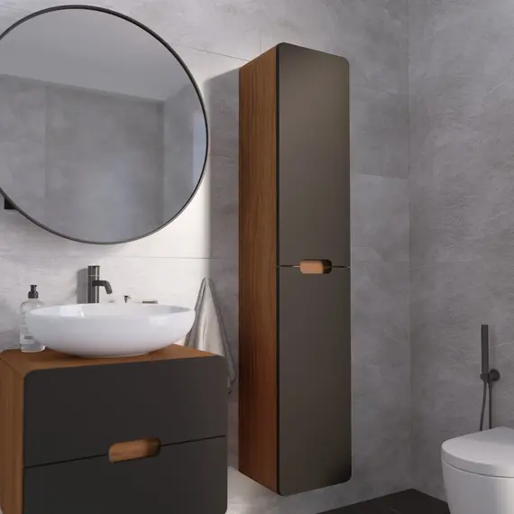 Пенал Vortex 1700х350х300П 2д орех ноче тортона/монолит найт